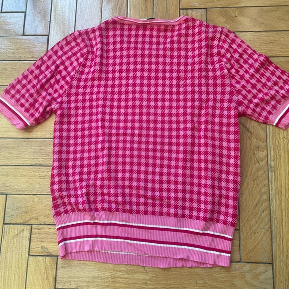 Zara pink plaid knit sweater - Picture 2 of 6